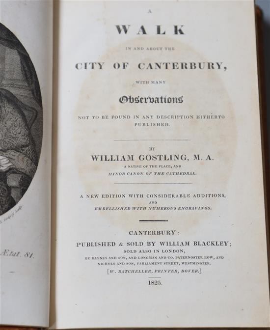 CANTERBURY: Gostling, William - A Walk in and about the City of Canterbury, New edition, 8vo, modern calf, with frontis